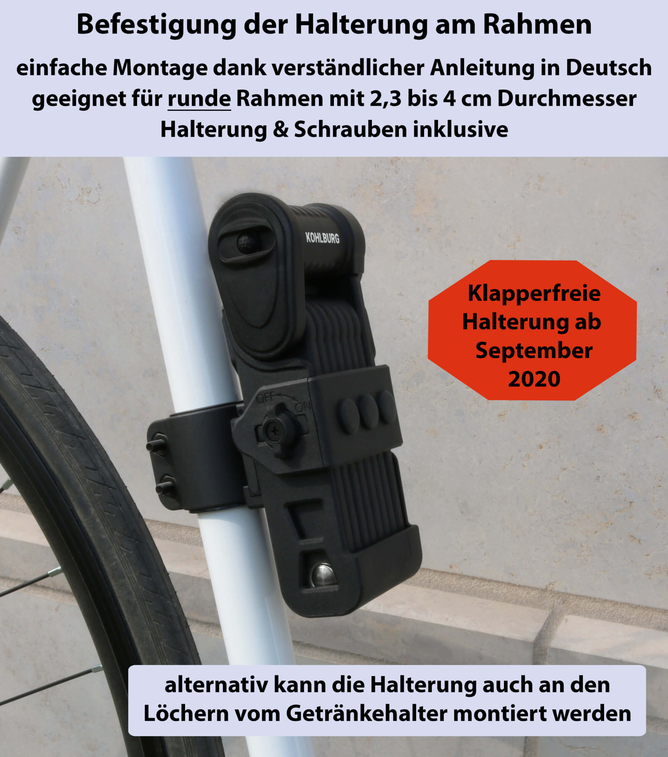 Fahrrad Zahlenschloss mit Halterung Sicherheitsstufe Schwarz DHL Faltschloss 